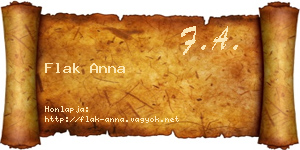 Flak Anna névjegykártya